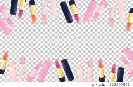 白色背景，邊緣有粉紅色唇膏 128505991