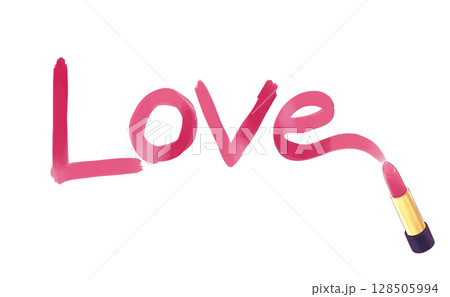 赤い口紅でLOVEの文字 128505994
