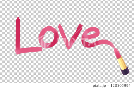 赤い口紅でLOVEの文字 128505994