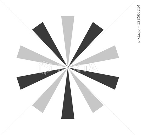 Retro black white sun rays bg. Pop art comic cartoon element. 128506214