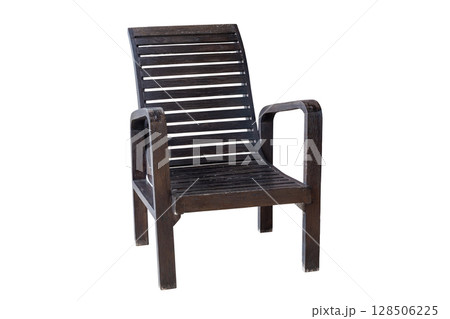 Old vintage wooden chair isolated on white background 128506225