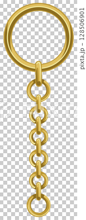 Vector illustration of a simple ring keychain with chain Vector illustration of a simple ring keychain with chain 128506901