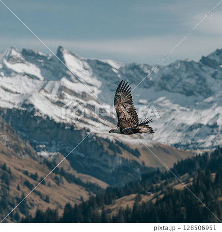 大空を自由に羽ばたく猛禽類の王者 大空を自由に羽ばたく猛禽類の王者 128506951