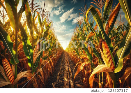 トウモロコシ畑 トウモロコシ畑 128507517