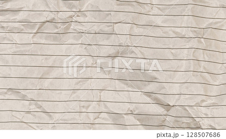 Crumpled Lined Paper on Light Background for Study and Nostalgic Lessons 128507686