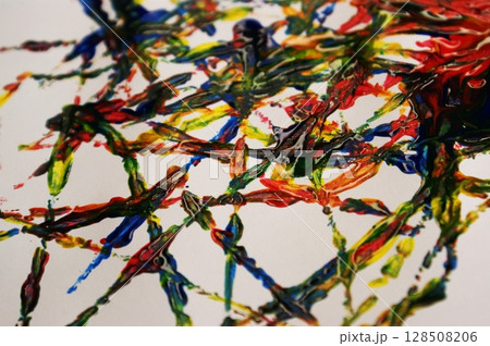 Striped abstract screen background. Paint stains on a light background. 128508206