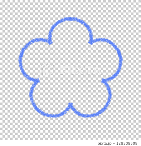 かわいい手書きの花形シルエット イラスト 青色 イラスト 素材 アイコン クレヨン風 かわいい手書きの花形シルエット イラスト 青色 イラスト 素材 アイコン クレヨン風 128508309