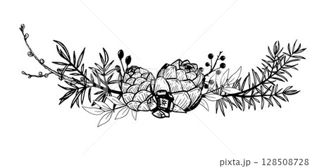 Pine forest bouquet composition vector Pine forest bouquet composition vector 128508728