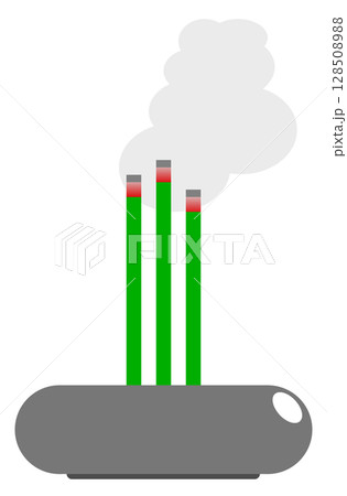 法事や葬儀で線香を焚いて先祖を供養するイラスト 128508988