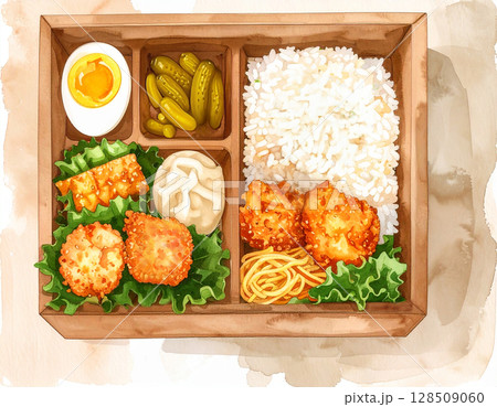 テイクアウトの唐揚げ弁当 テイクアウトの唐揚げ弁当 128509060