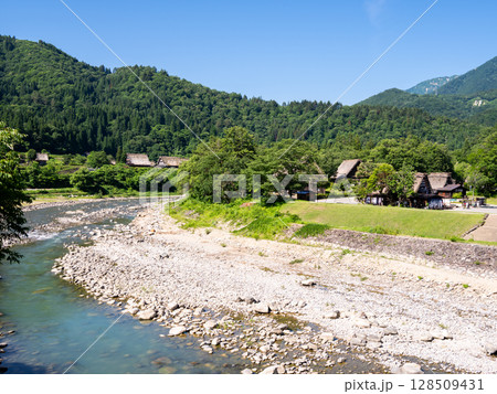 【白川郷】夏の合掌造りの村歩き 128509431