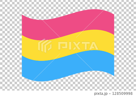 Illustration of Waving Pansexual LGBT Flag 128509998