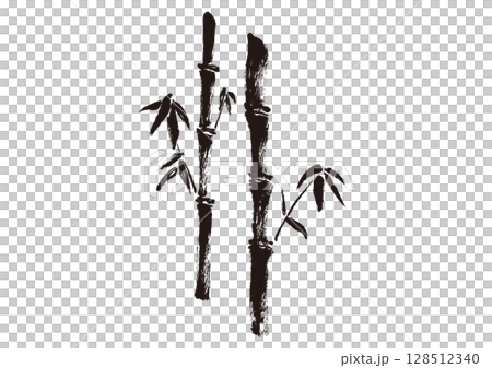 日式手繪竹子插圖,單色墨水畫 日式手繪竹子插圖,單色墨水畫 128512340