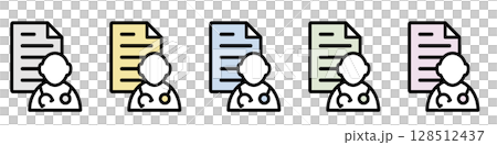 Illustration icon material set: Doctor mark document file 201 Illustration icon material set: Doctor mark document file 201 128512437