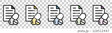 Illustration icon material set: Drug mark document file 211 Illustration icon material set: Drug mark document file 211 128512447