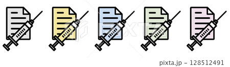 イラストアイコン素材セット：注射器マークドキュメントファイル255 128512491
