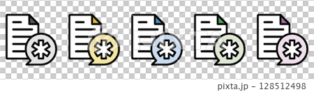 Illustration icon material set: Medical mark document file 262 Illustration icon material set: Medical mark document file 262 128512498
