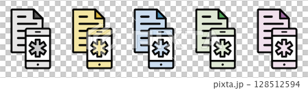 Illustration icon material set: Medical mark document file 284 Illustration icon material set: Medical mark document file 284 128512594