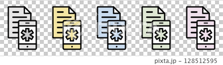 Illustration icon material set: Medical mark document file 285 Illustration icon material set: Medical mark document file 285 128512595
