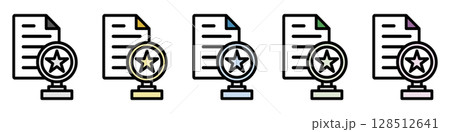 イラストアイコン素材セット：トロフィーマークドキュメントファイル331 128512641