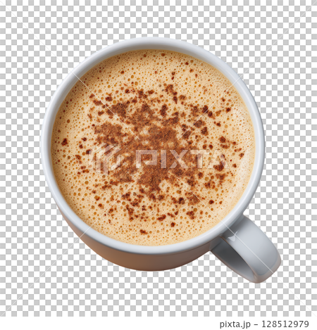 Creamy Pumpkin Spice Latte Served in White Mug Topped with Cinnamon and Foam Creamy Pumpkin Spice Latte Served in White Mug Topped with Cinnamon and Foam 128512979