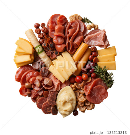 vibrant charcuterie board featuring cured meats, cheeses, and nuts, perfect for gatherings 128513218