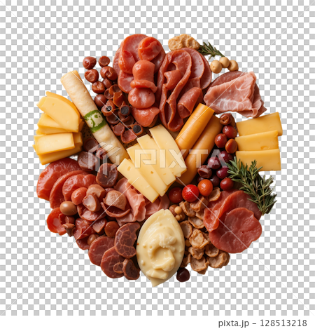 vibrant charcuterie board featuring cured meats, cheeses, and nuts, perfect for gatherings 128513218