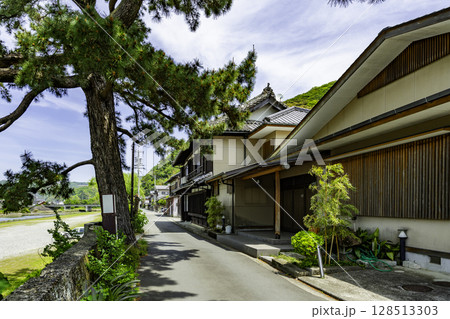 津島町岩松 川通りの町並み 大畑旅館 愛媛県宇和島市 津島町岩松 川通りの町並み 大畑旅館 愛媛県宇和島市 128513303