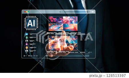 AI Image Generator Platform Interface with Colorful Art Thumbnails Elide 128513397