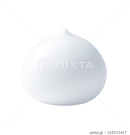 白くてクリーミーな泡のリアルな3Dイラスト（背景透過） 128513427