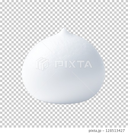 白くてクリーミーな泡のリアルな3Dイラスト（背景透過） 128513427