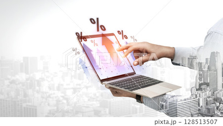 Rising interest rate and financial growth trend Vouch 128513507