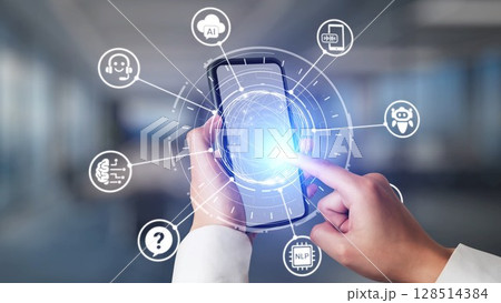 AI Artificial Intelligence Virtual Assistant for Smart Business Spire 128514384
