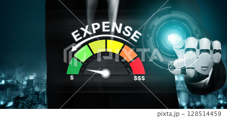 AI-assisted expense monitoring dashboard showing spending pattern Vouch 128514459