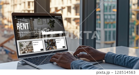 Online Real Estate Rental Search brisk On Computer 128514563