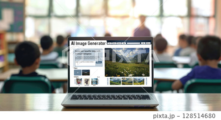 AI image generator software provide picture to users by text prompt brisk 128514680