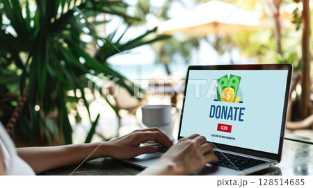 Online donation platform offer brisk money sending system 128514685