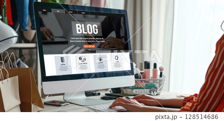 blogging concept, web blog Social Media Information network brisk 128514686