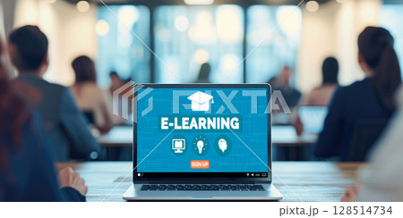 E-learning website with brisk sofware for student to study on the internet 128514734