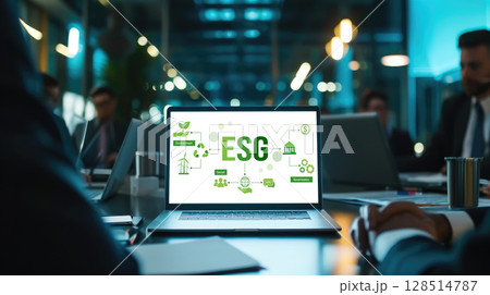 ESG environmental social governance policy for brisk business 128514787