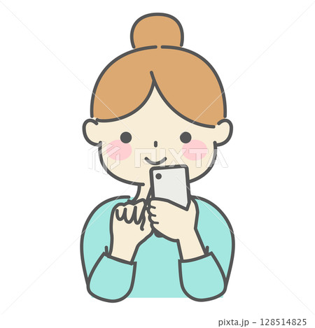 スマホを操作する若い女性 128514825