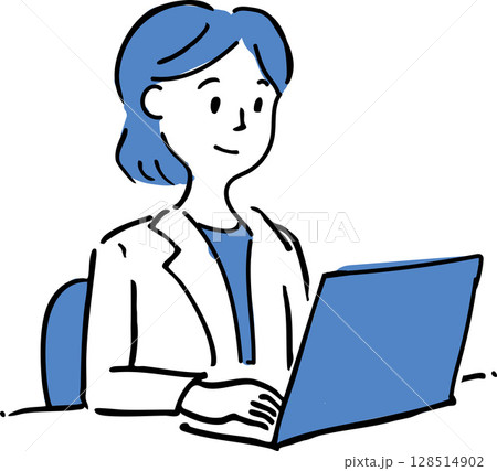 パソコン作業をする女性 128514902