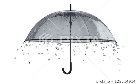 Clear umbrella protecting from rain, created with AI, PNG Clear umbrella protecting from rain, created with AI, PNG 128514914