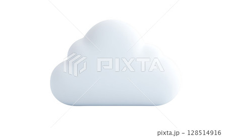 Isolated white cloud on white background, created with AI, PNG 128514916