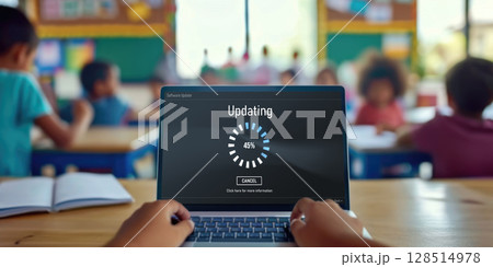 Software update on computer for brisk version of device software 128514978