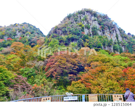 人気観光スポット大分県中津市の耶馬渓一目八景の秋 人気観光スポット大分県中津市の耶馬渓一目八景の秋 128515064
