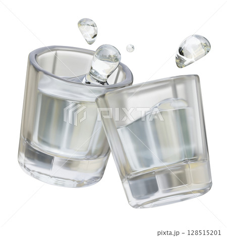 toasting glass of soju cartoon style 3D graphic toasting glass of soju cartoon style 3D graphic 128515201