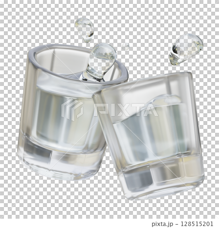 toasting glass of soju cartoon style 3D graphic 128515201