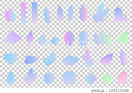 漸變礦物和寶石插圖集（帶分割線）圖案背景插圖向量素材 128515280