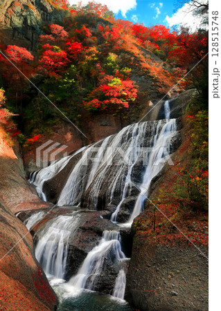 【茨城県】袋田の滝の紅葉 128515748